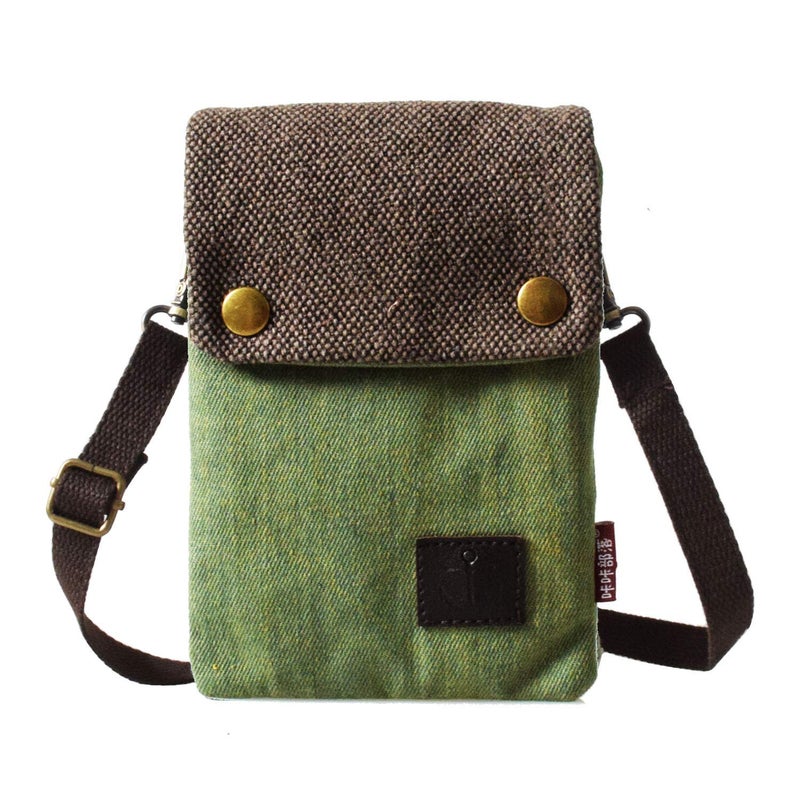 WITERY Small Canvas Crossbody Bags for Women Cute Cloth Purse Cellphone Crossbody Purse with Adjustable Shoulder Strap Mini Travel Shoulder Bag Phone Pouch Wristlet Wallet for Teen Girls - Image 1